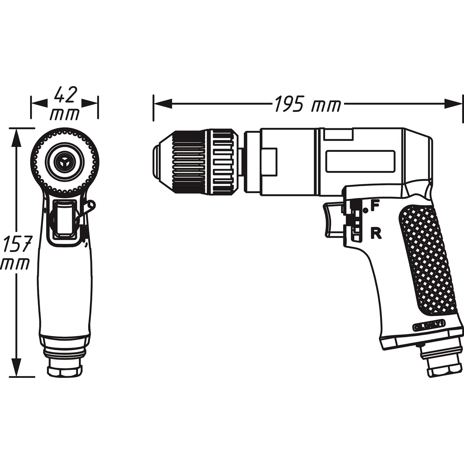 Perceuse pneumatique 1–10 mm poignée isolée HAZET - 9030N-1
