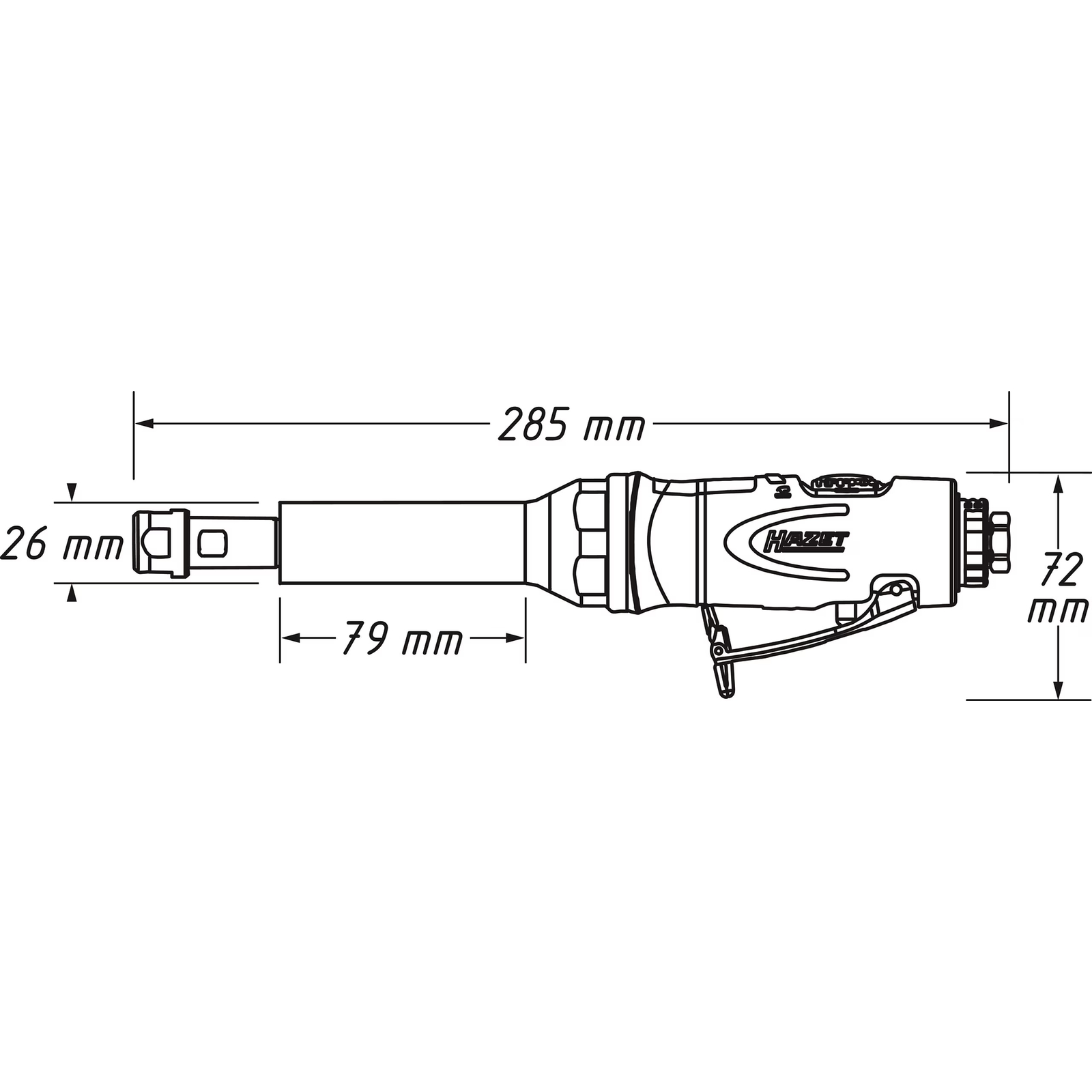 Meuleuse droite longue 285 mm poignée isolée contre le froid 360 W mandrin 6 mm HAZET - 9032LG-1