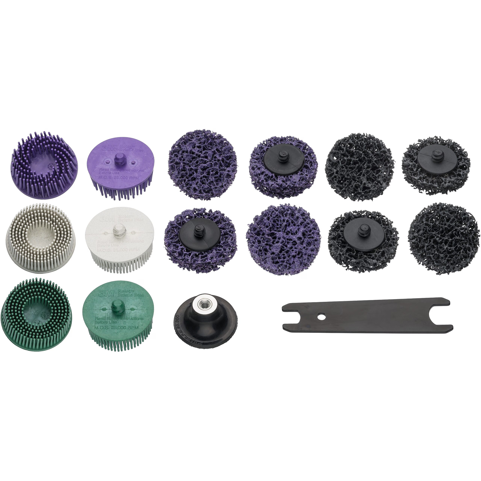 Jeu de brosses à poncer 17 pièces système Roloc avec appareil de base HAZET - 9033-11/17