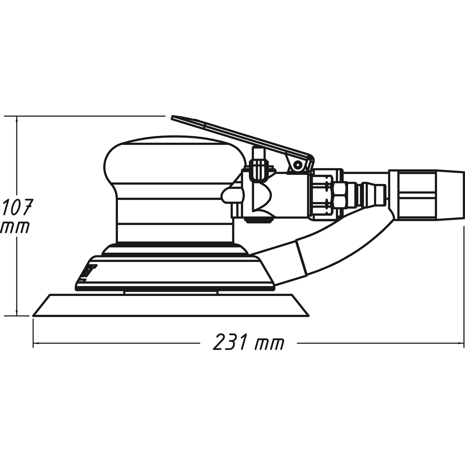 Ponceuse excentrique 150 mm avec aspiration et tuyau 2 m HAZET - 9033-2
