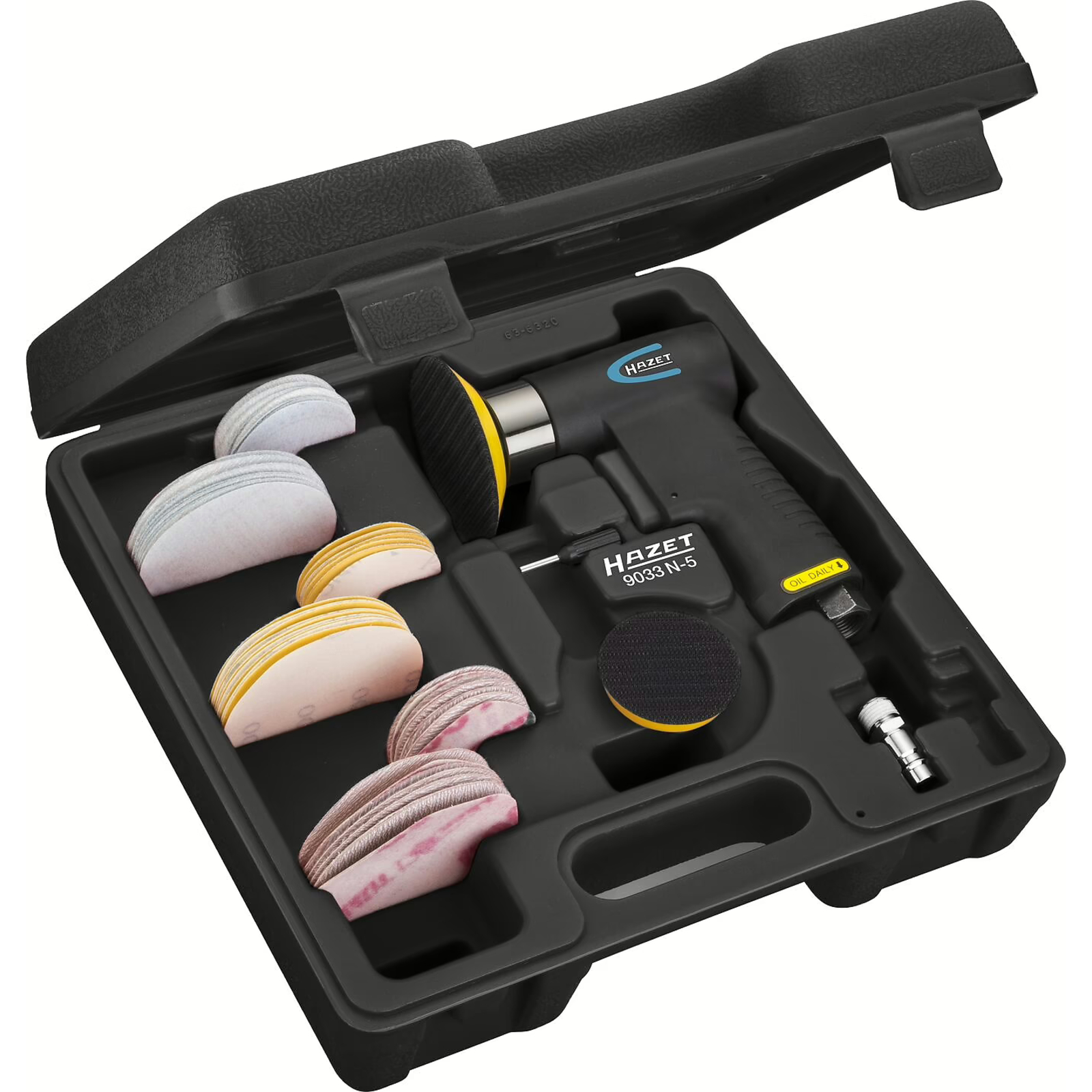 Jeu mini-ponceuse excentrique 107 mm 36 pièces avec plateaux 50/75 mm HAZET - 9033N-5