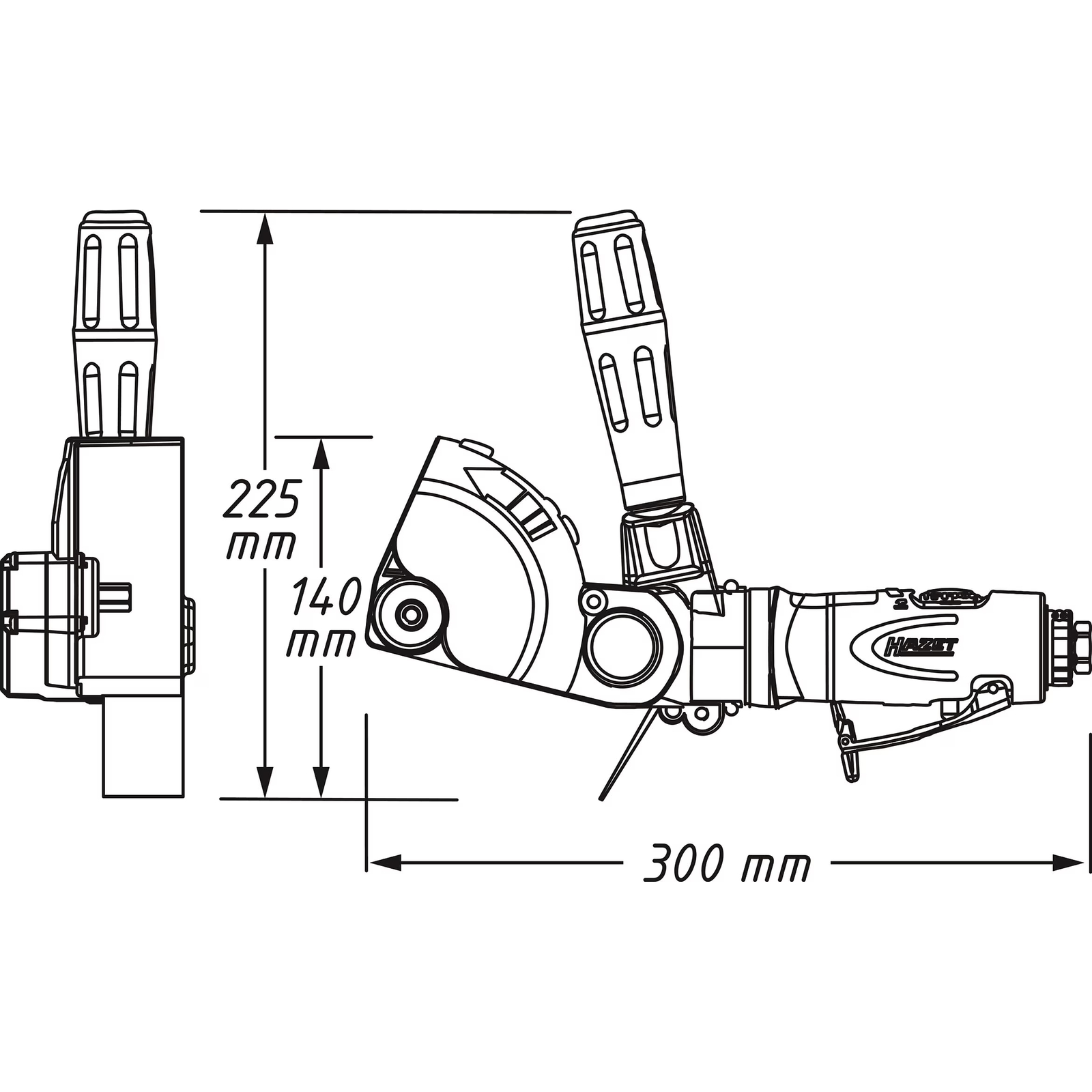 Ponceuse multifonction 300 mm sans accessoires poignée isolée HAZET - 9033N-6