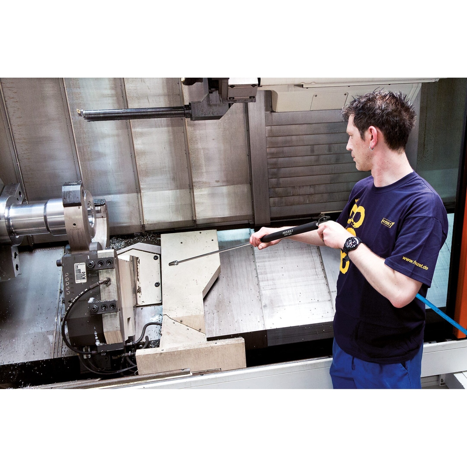 Pistolet de soufflage long 2 pièces avec buse Venturi et jet latéral 90° isolation froide HAZET - 9040LG-3/2