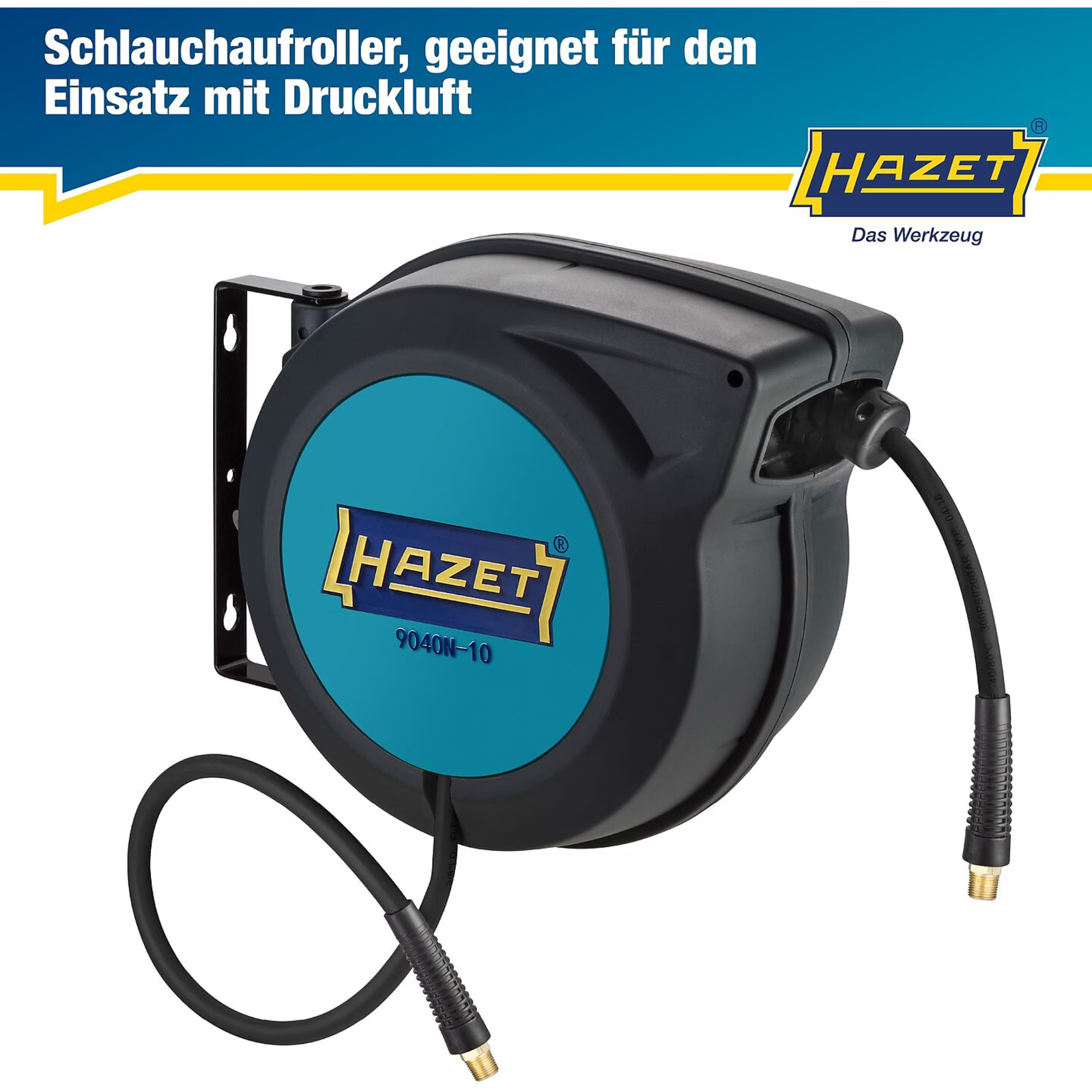 Enrouleur de tuyau 15 m Ø10 mm avec filetage BSPT HAZET - 9040N-10