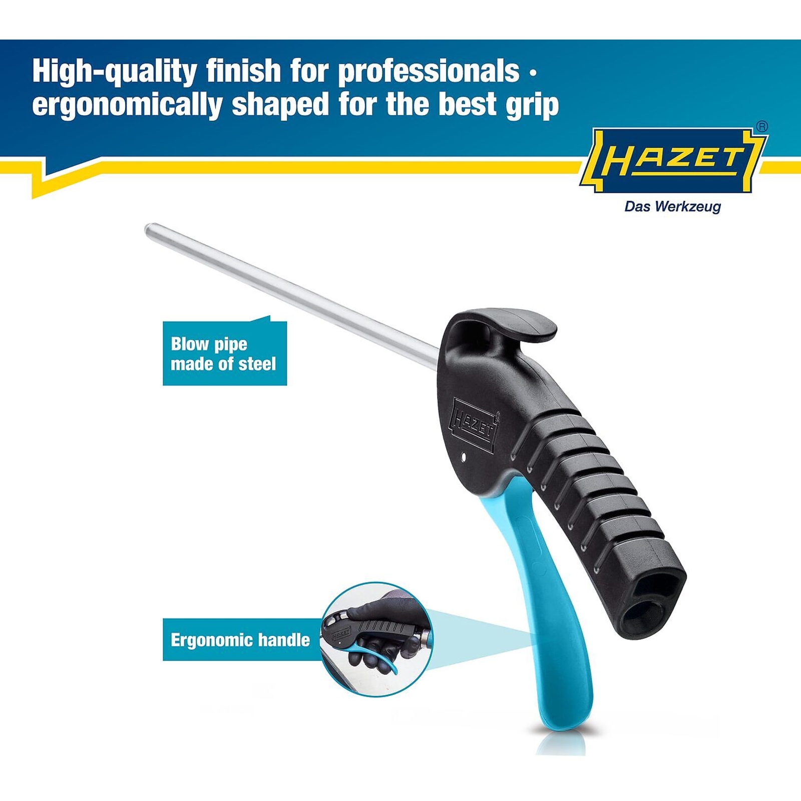 Pistolet de soufflage buse longue 420 mm acier HAZET - 9040P-2