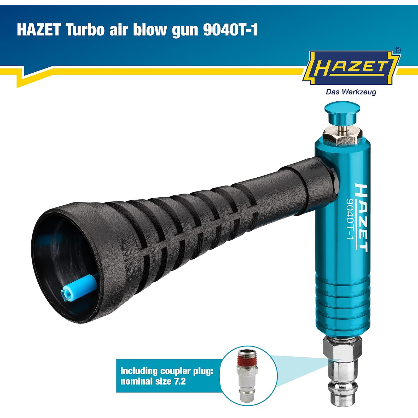 Pistolet de soufflage Turbo 150 x 42,5 x 96 mm avec buse tourbillonnante HAZET - 9040T-1