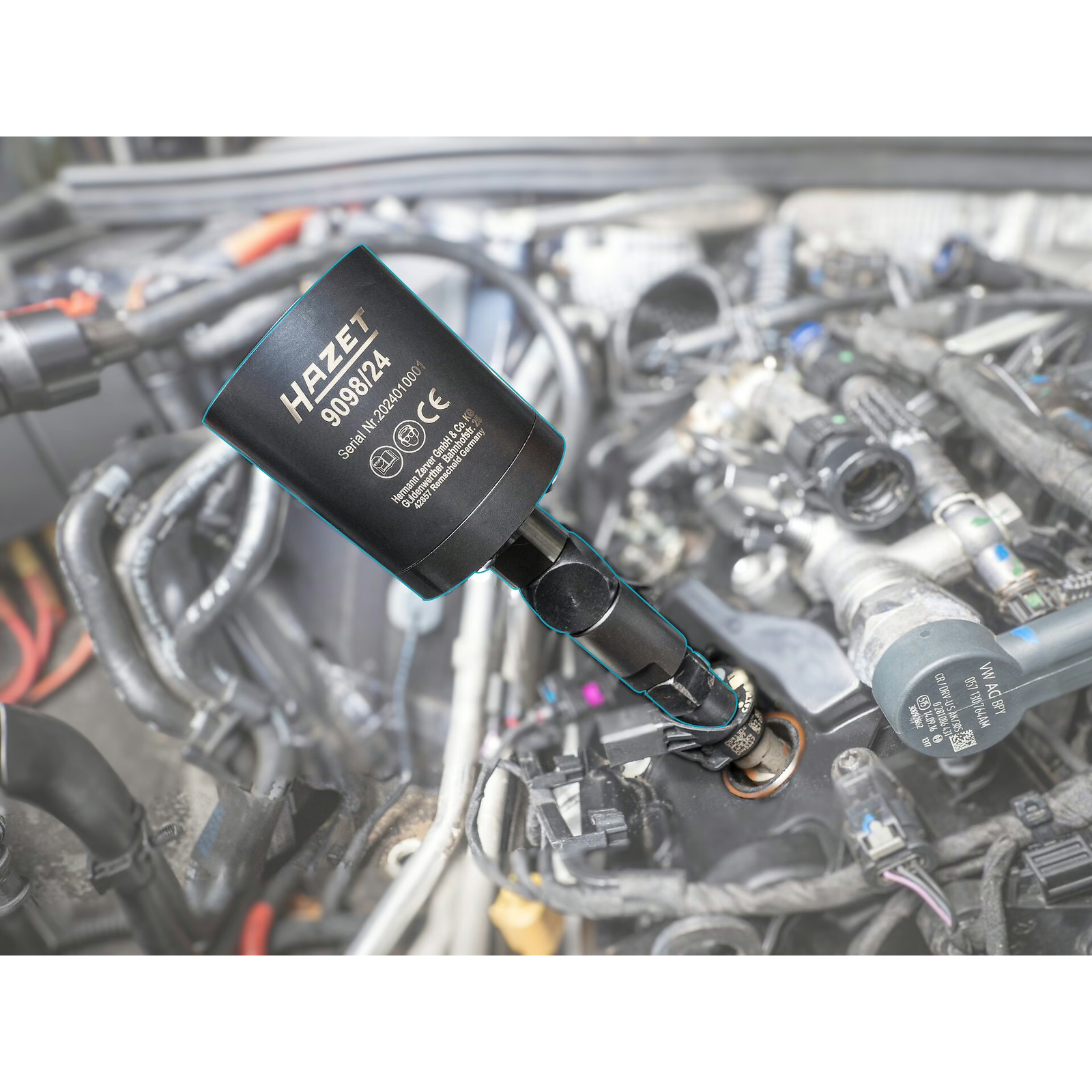 Extracteur à chocs pneumatique injecteurs diesel 24 pièces avec adaptateurs HAZET - 9098/24