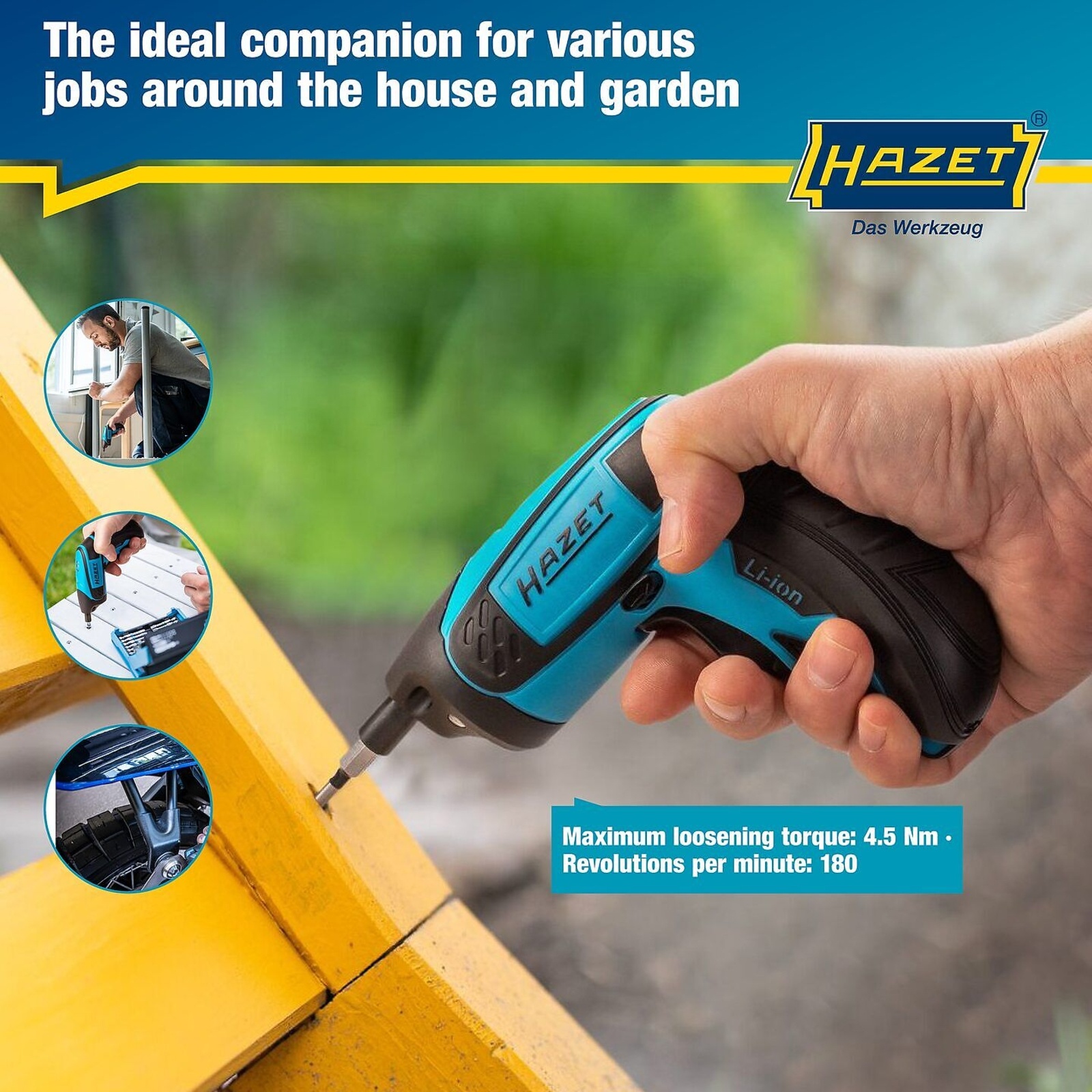Jeu d'embouts-tournevis 7 pièces 4,5 Nm avec câble USB et holster HAZET - 9230B-1