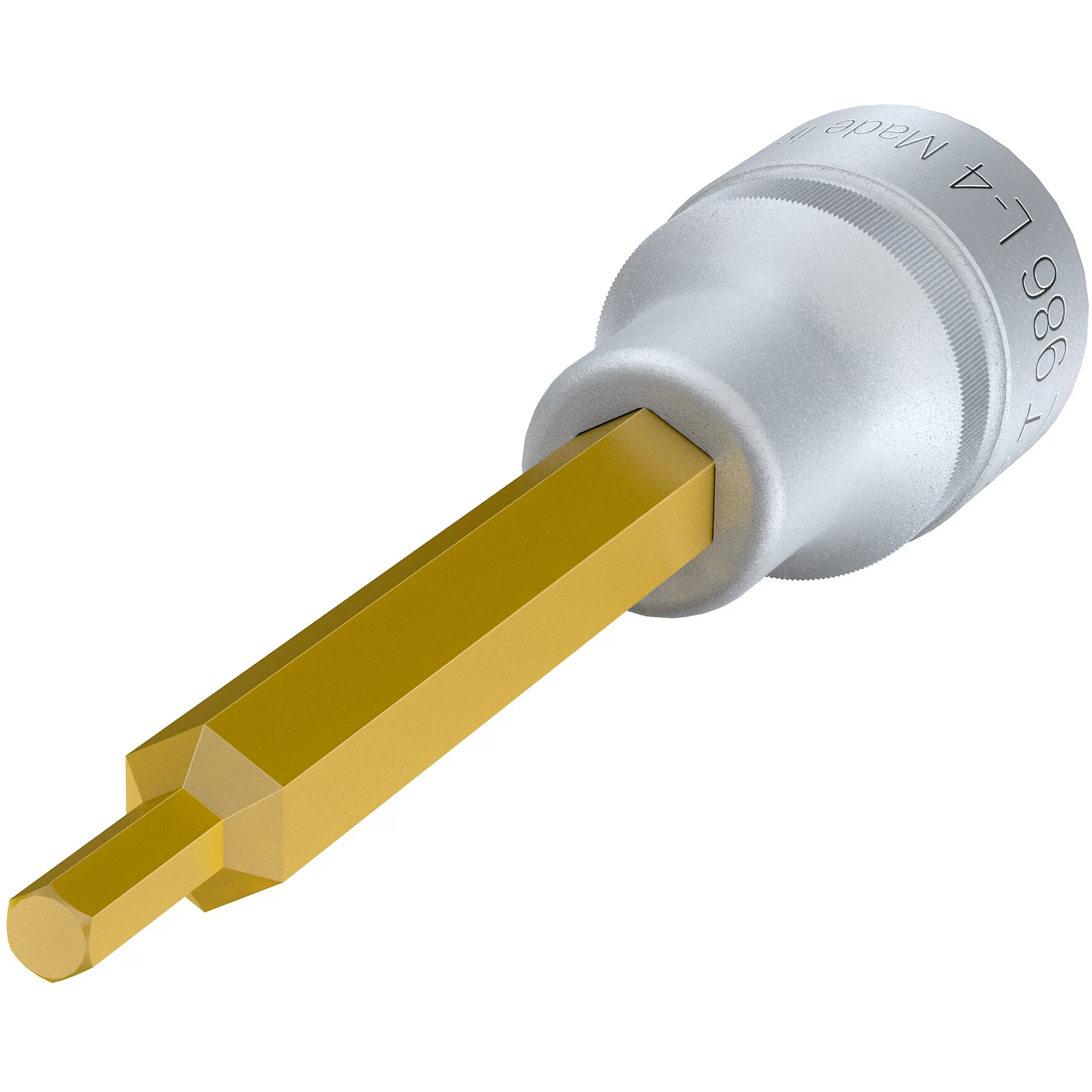 Douille mâle carré creux 1/2 pouce 4 mm avec moletage 100 mm TiN HAZET - 986L-4