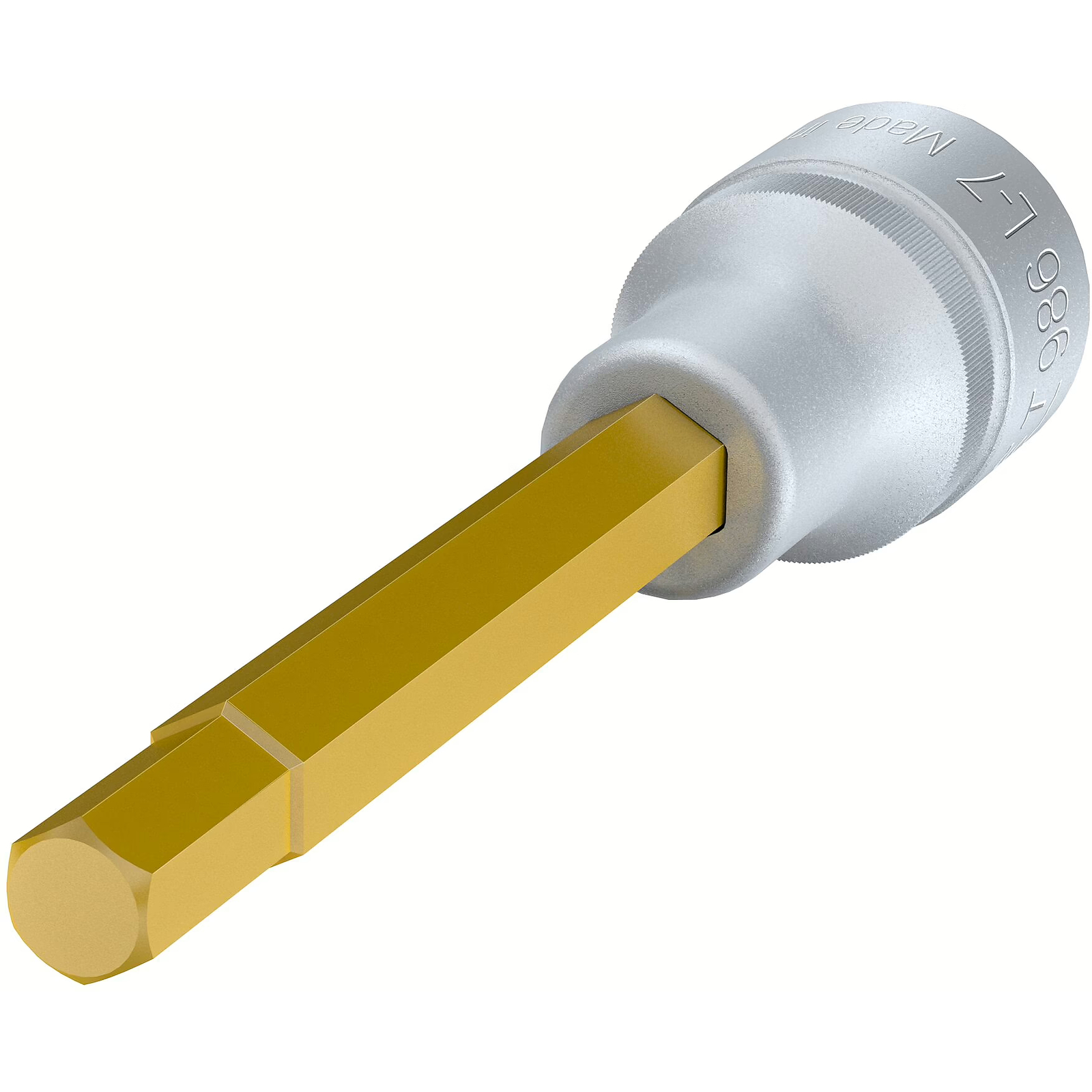 Douille mâle carré creux 1/2 pouce 7 mm TiN avec moletage 100 mm HAZET - 986L-7