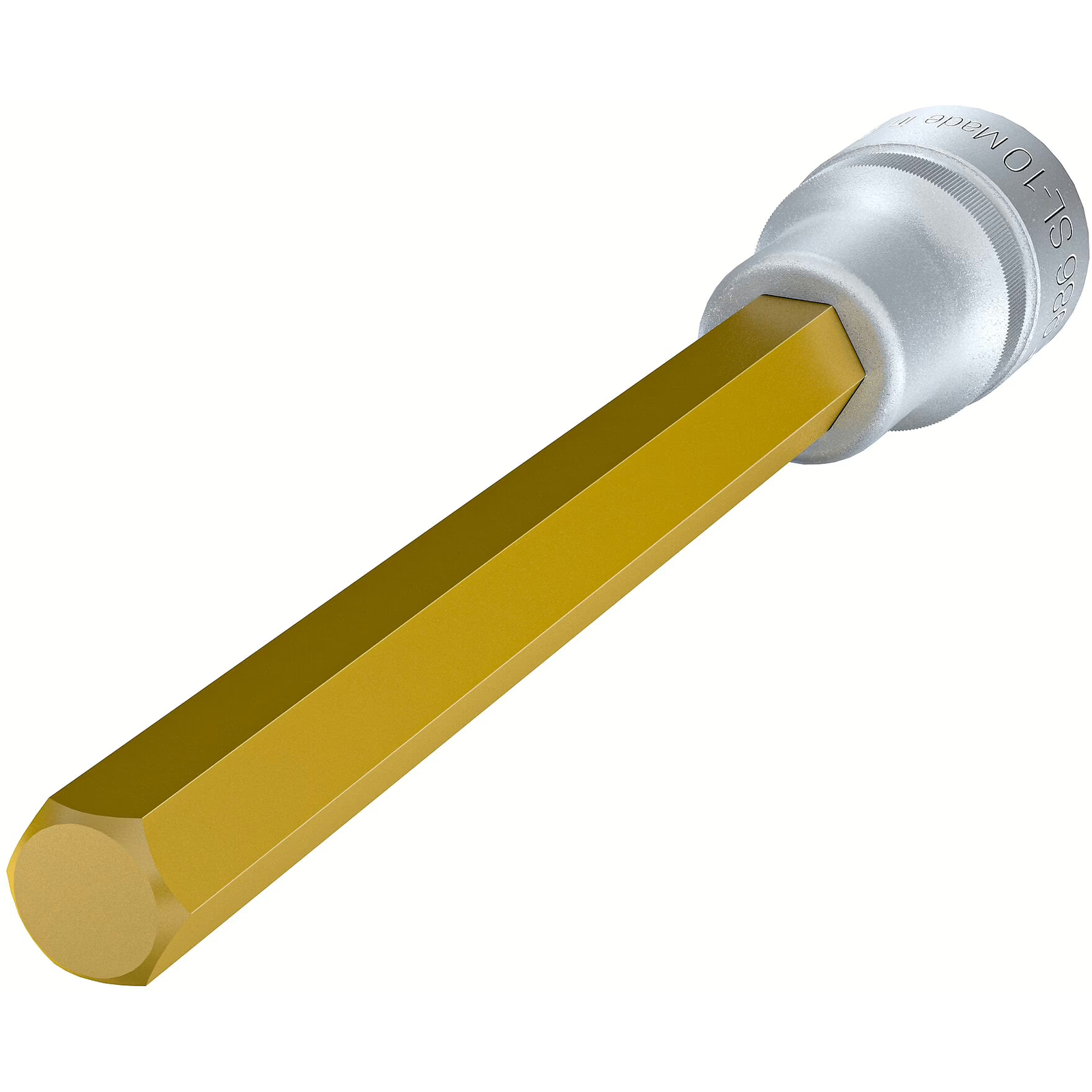 Douille mâle carré creux 1/2 pouce 10 mm extra-longue avec moletage TiN HAZET - 986SL-10