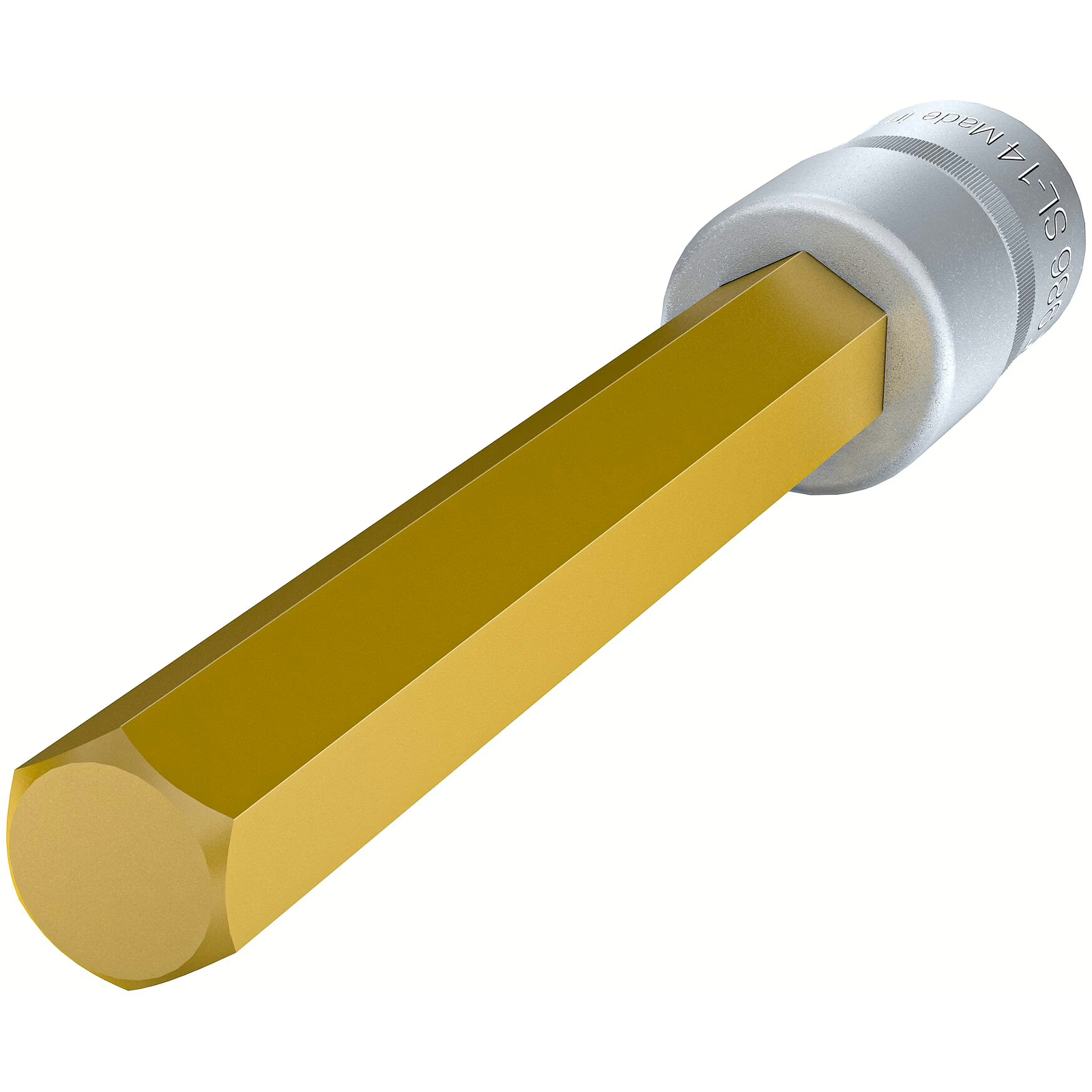 Douille mâle carré creux 1/2 pouce 14 mm extra-longue avec moletage TiN HAZET - 986SL-14