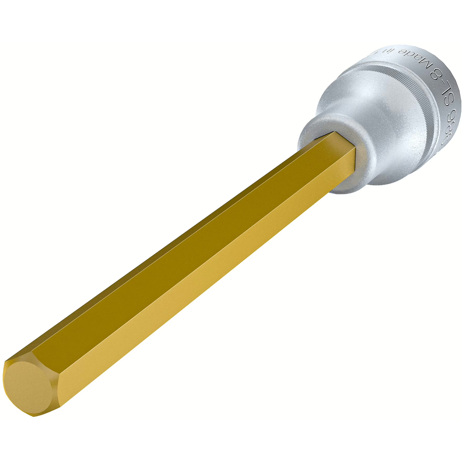 Douille mâle carré creux 1/2 pouce 8 mm extra-longue avec moletage TiN HAZET - 986SL-8
