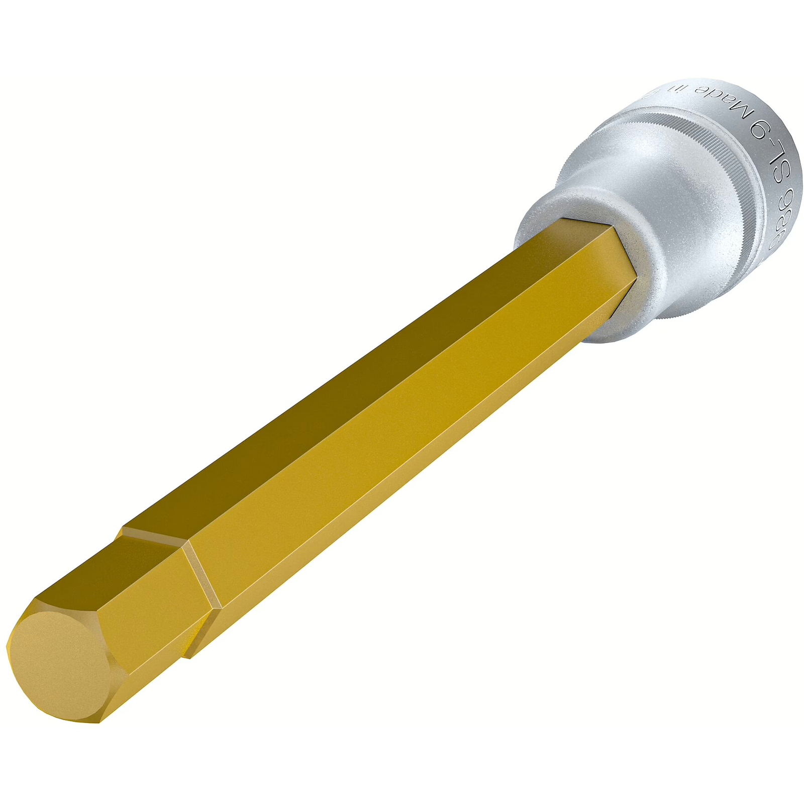Douille mâle carré creux 1/2 pouce 9 mm extra-longue avec moletage TiN HAZET - 986SL-9