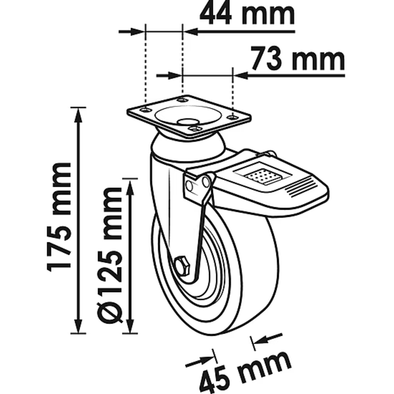 Galet pivotant pour servantes d'atelier séries M séries L séries XL séries XD  VIGOR - V1908