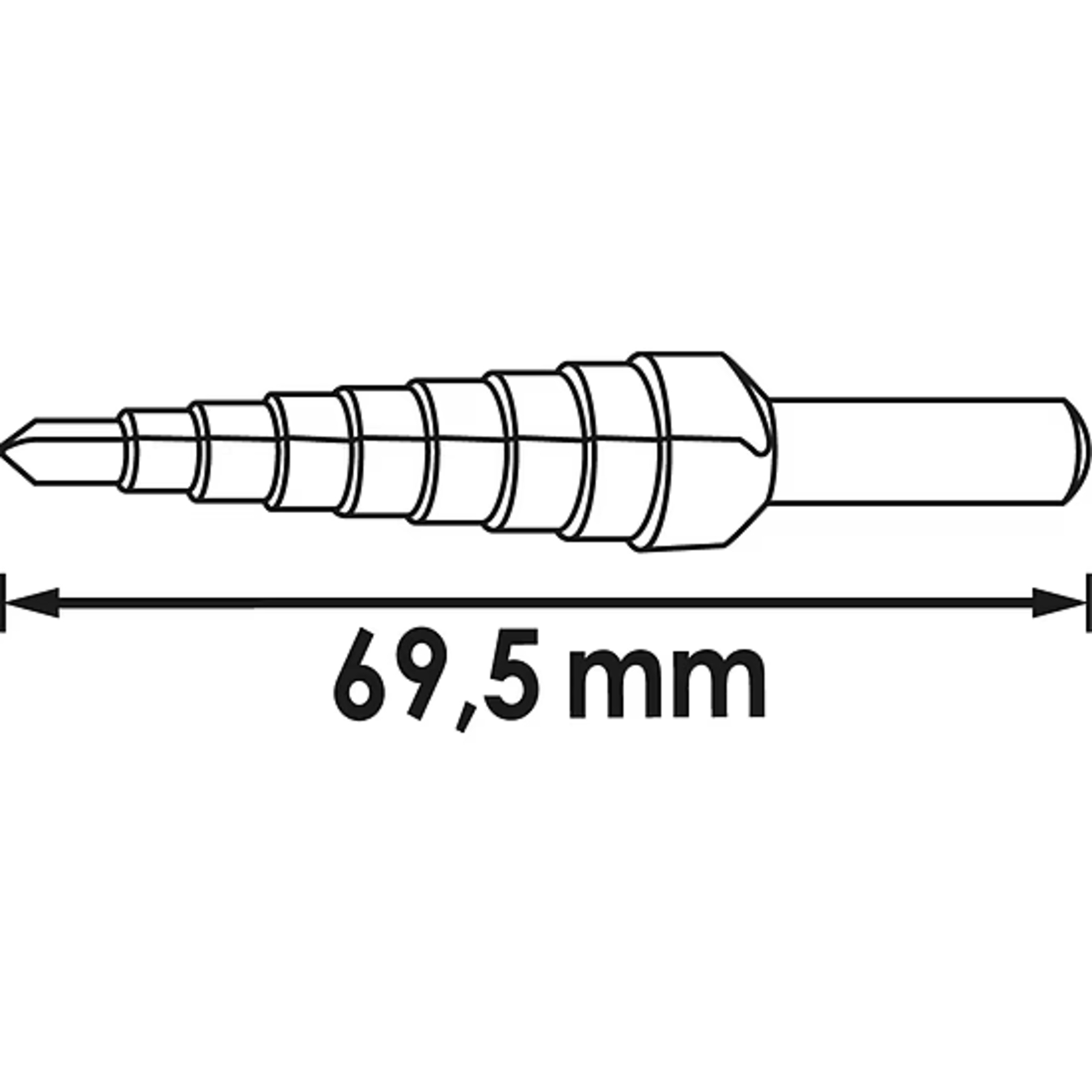 Foret étagé HSS 4 – 12 mm  VIGOR - V2394