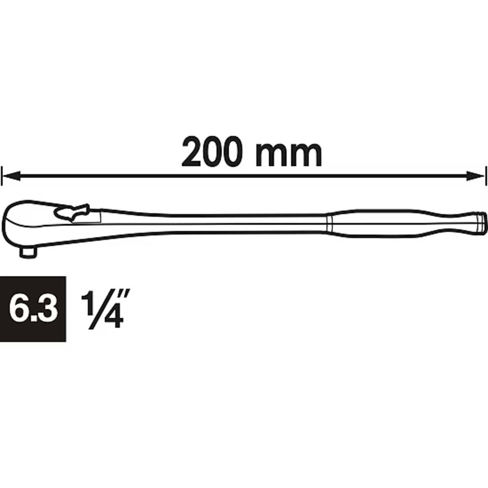 Cliquet réversible à denture fine en acier massif exécution longue 1⁄4″  VIGOR - V4944