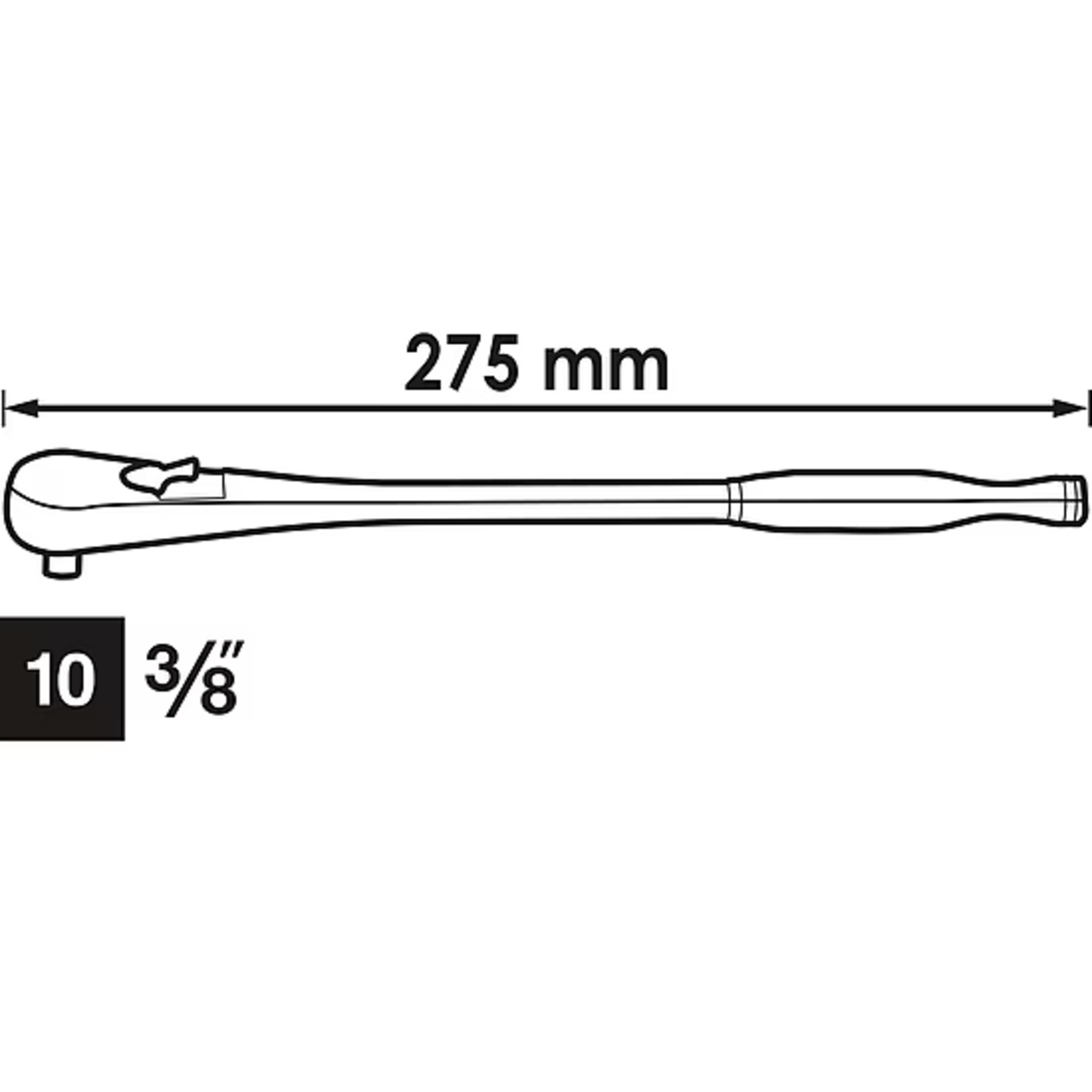Cliquet réversible à denture fine en acier massif exécution longue 3⁄8″  VIGOR - V4945