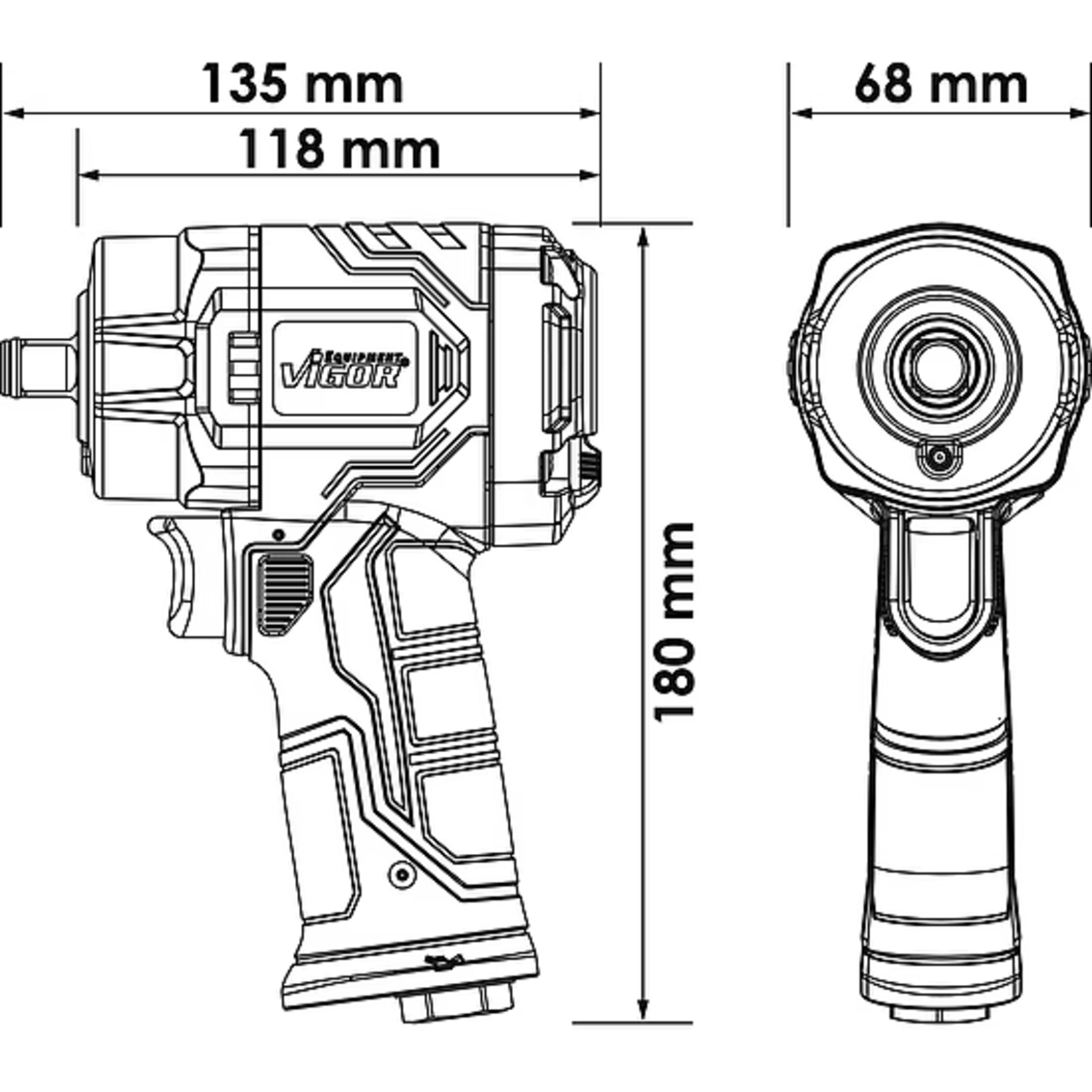 Clé à chocs 1200 Nm 1⁄2″ VIGOR - V5771