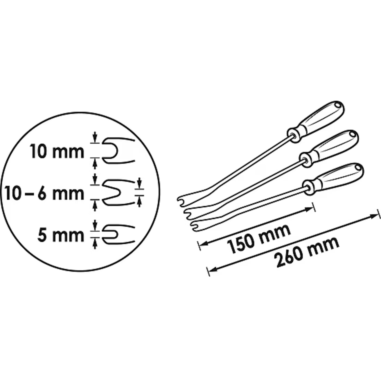Jeu pour le démontage des clips  VIGOR - V5885