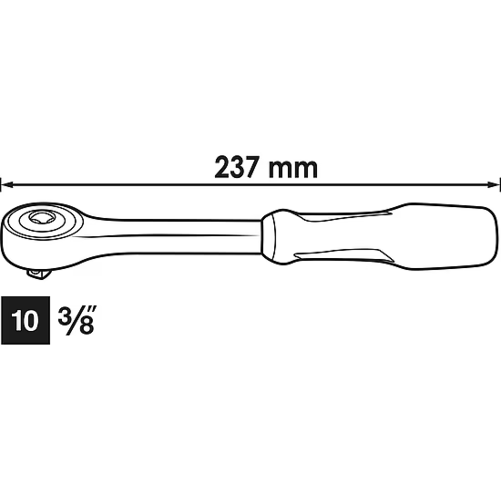 Cliquet réversible à poignée rotative 360° 3⁄8″  VIGOR - V6008