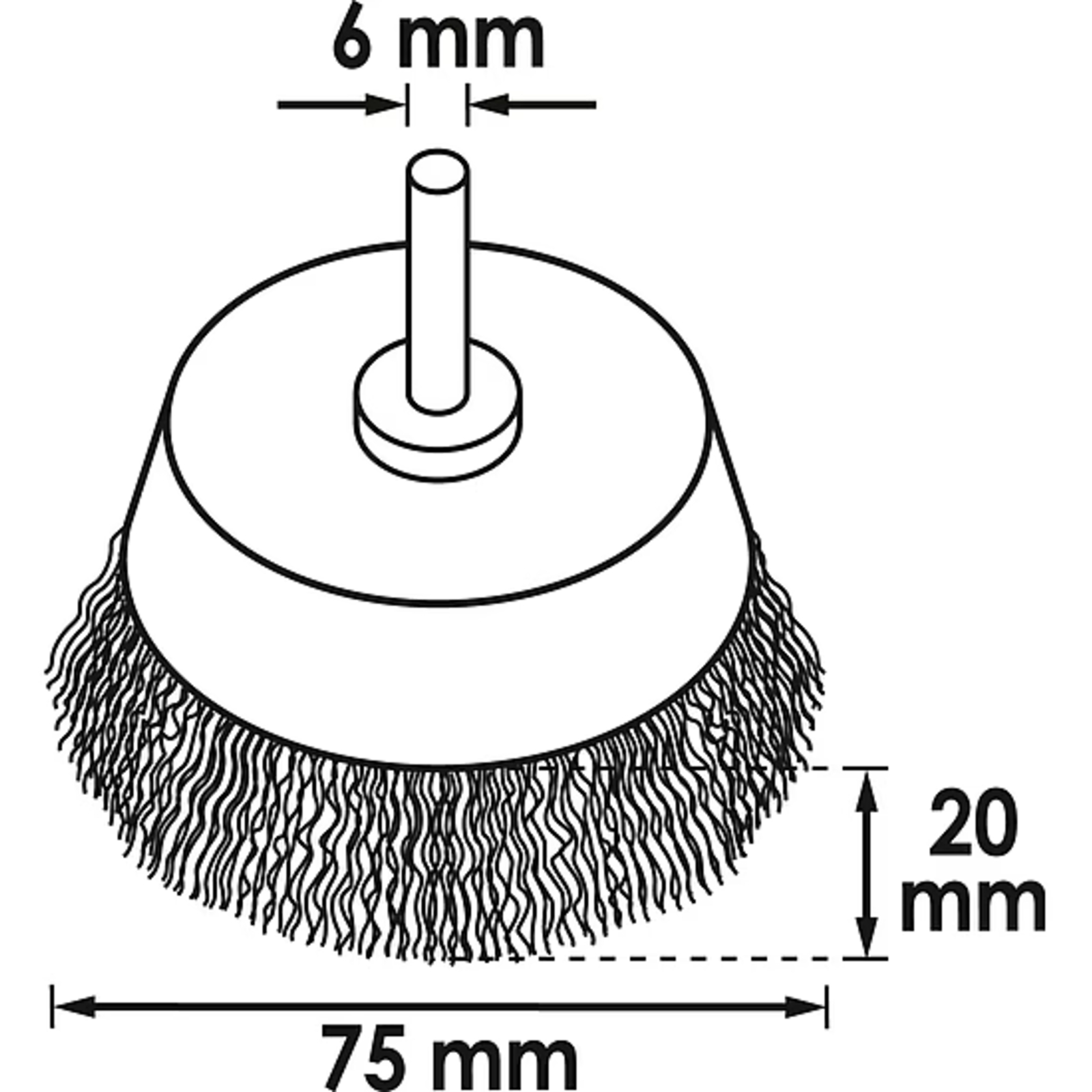Brosse boisseau 75 mm grossière  VIGOR - V6800-75