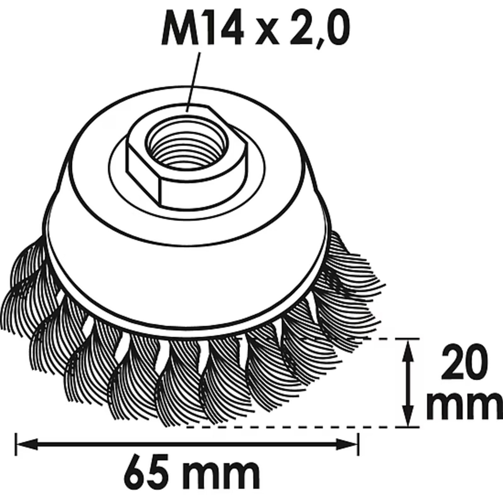 Brosse boisseau 65 mm grossière  VIGOR - V6801-65
