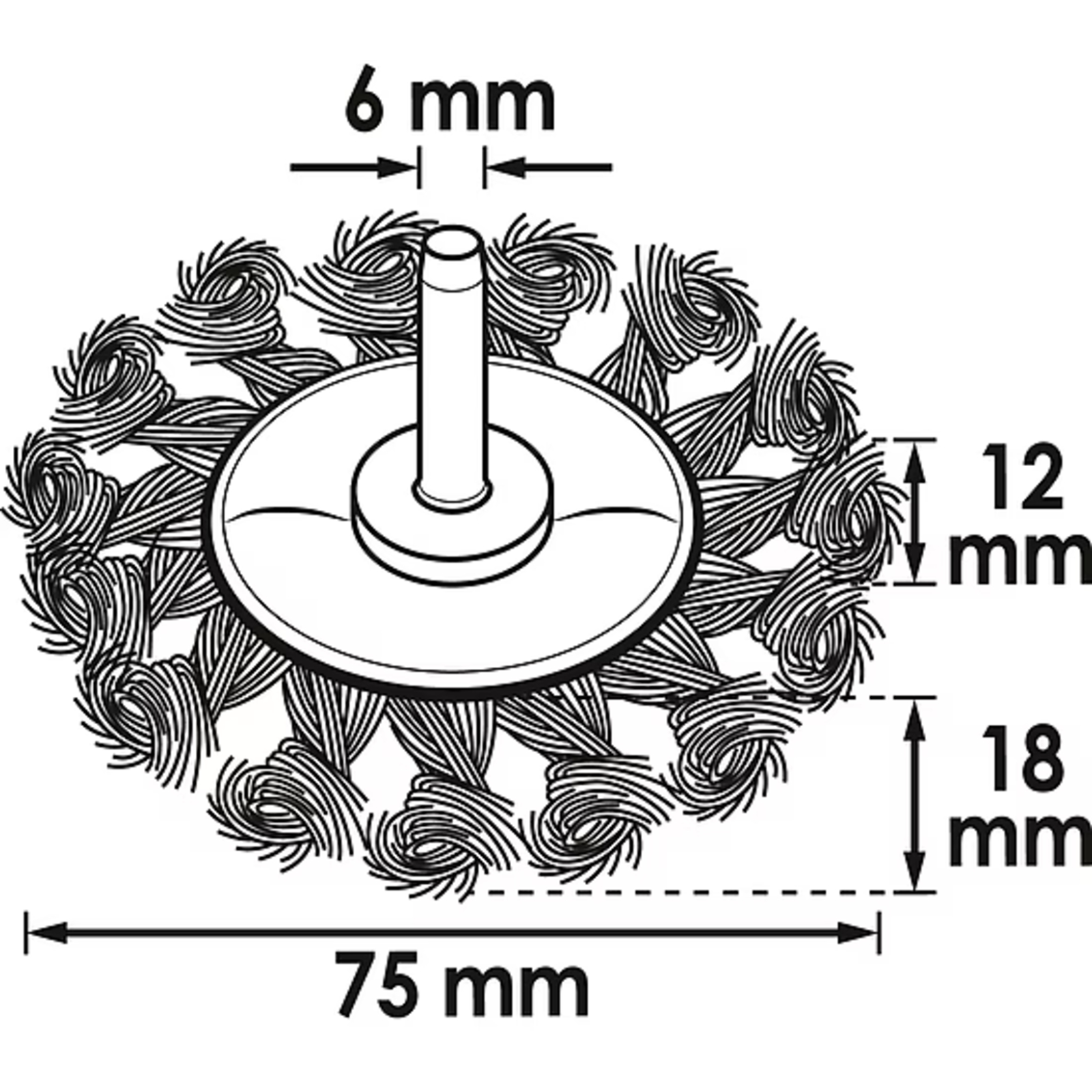 Brosse circulaire tressée 75 mm  VIGOR - V6806