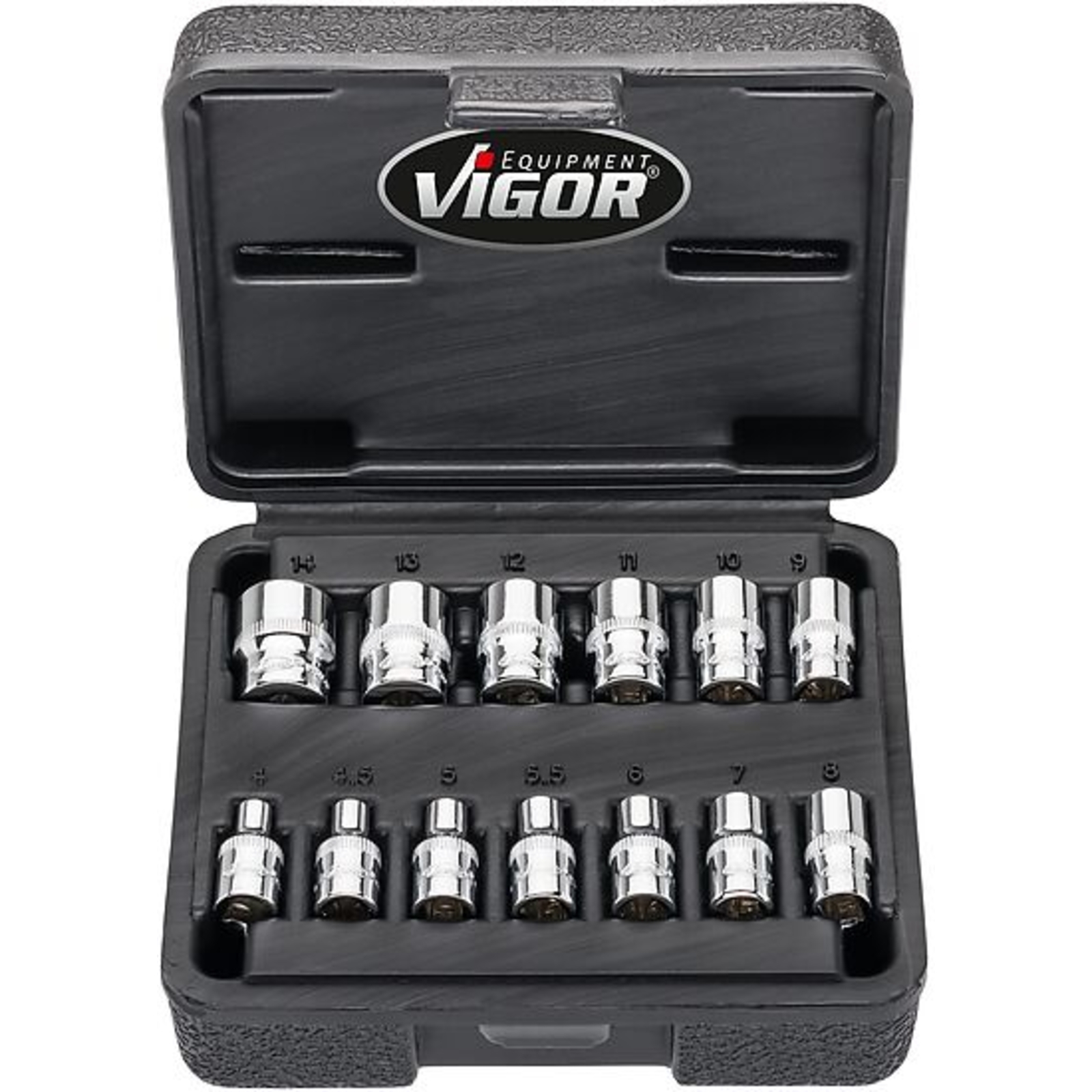 Jeu de clés à douilles 12 pans extérieurs V7514/13 1⁄4″  VIGOR - V7514-13