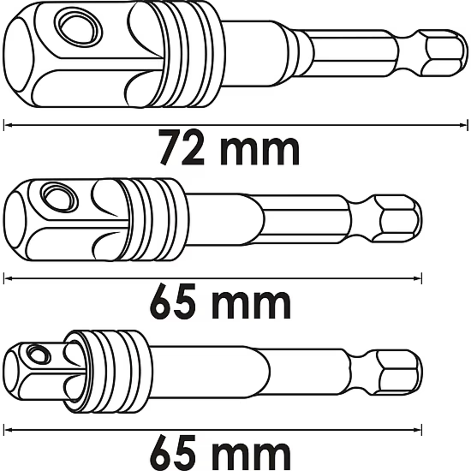 Jeu d'adaptateurs de douille  VIGOR - V7603/3