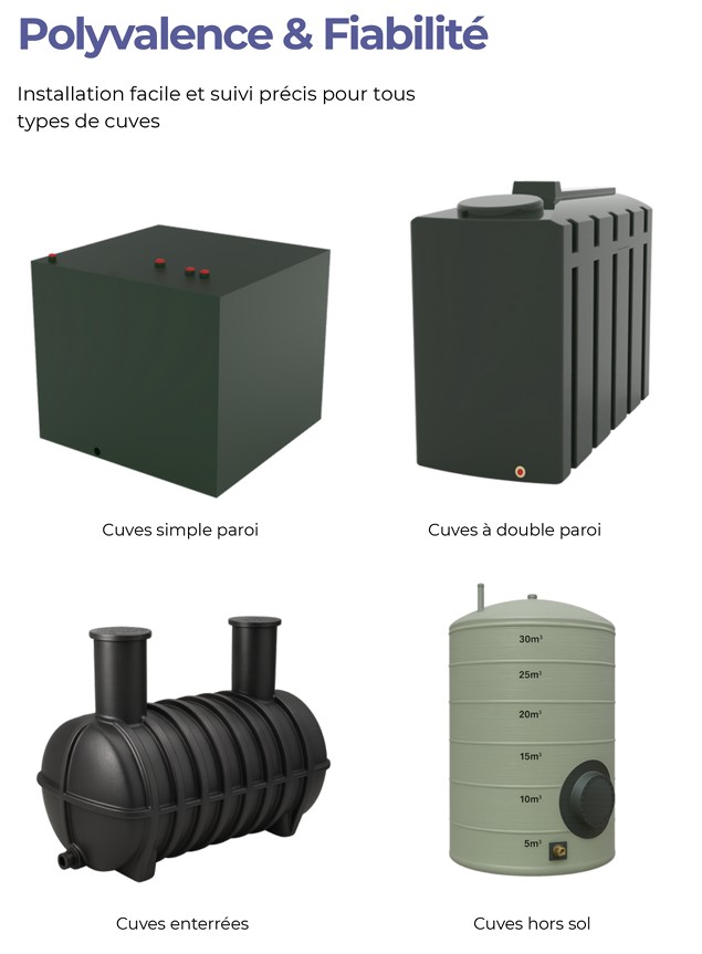 Capteur contrôle de niveau fluide - système radar bluetooth pour cuves plastiques et métalliques MAGNUS HAWKI