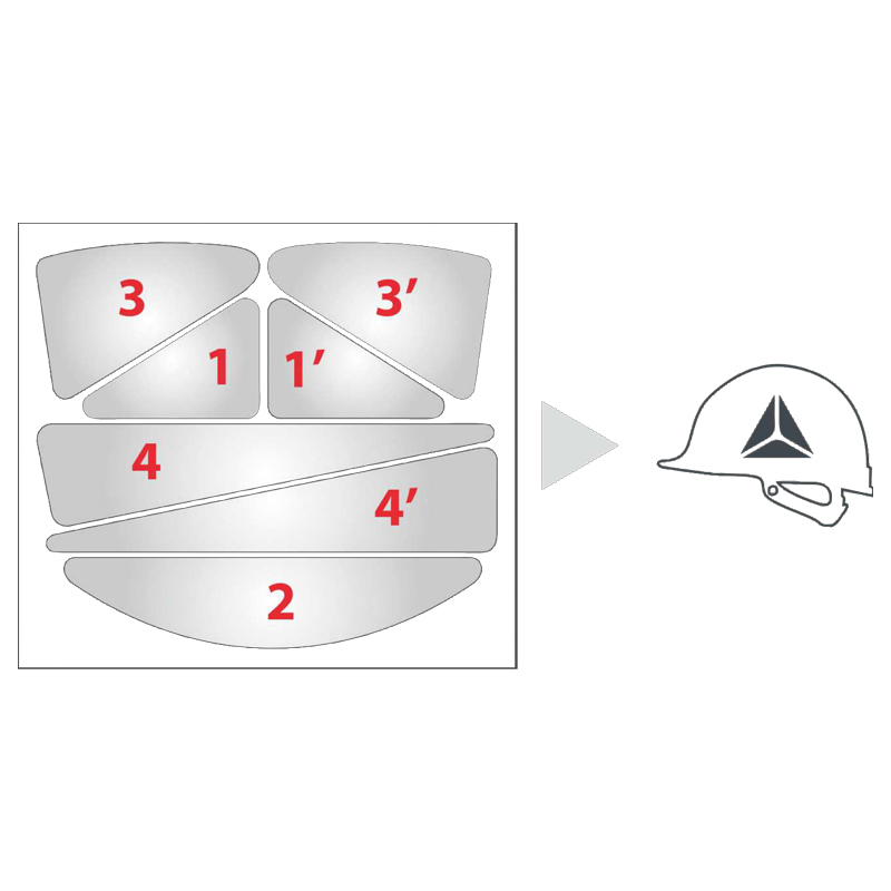 STICKERS HV ARGENT POUR CASQUE DE CHANTIER - DELTA PLUS - HESTICKERAR