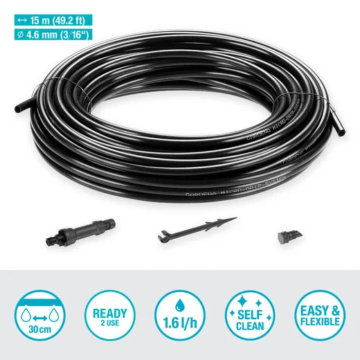 Kit d'arrosage goutte-à-goutte pour rangées de plantes 15 m - GARDENA - 13010-90