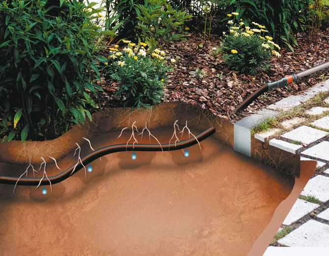 Kit d'arrosage goutte-à-goutte pour rangées de plantes 15 m - GARDENA - 13010-90