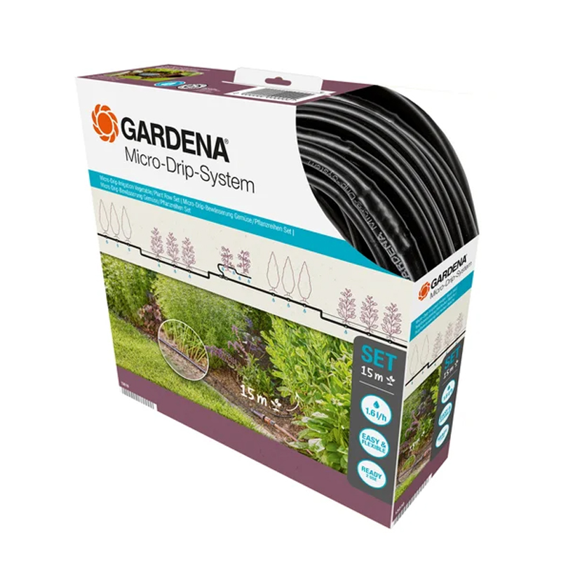 Kit d'arrosage goutte-à-goutte pour rangées de plantes 15 m - GARDENA - 13010-90