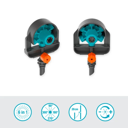 Micro-asperseur multi-surfaces 6 en 1 - GARDENA - 13324-20