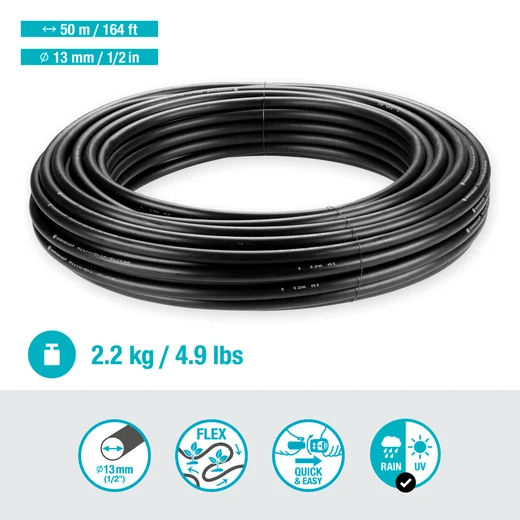 Tuyau pour arrosage goutte-à-goutte13 mm (1/2
