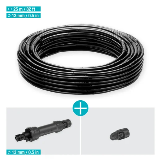 Kit d'initiation 25 m de tuyau à goutteurs incorporés et bouchon fin de ligne - GARDENA - 13502-26