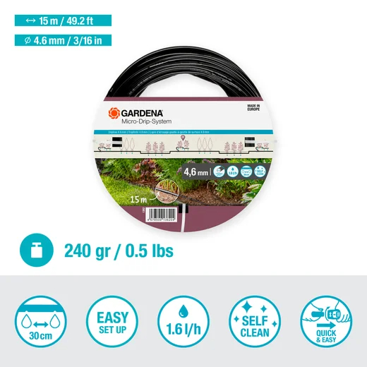 Extension de tuyau à goutteurs intégrés de surface 4,6 mm (3/16