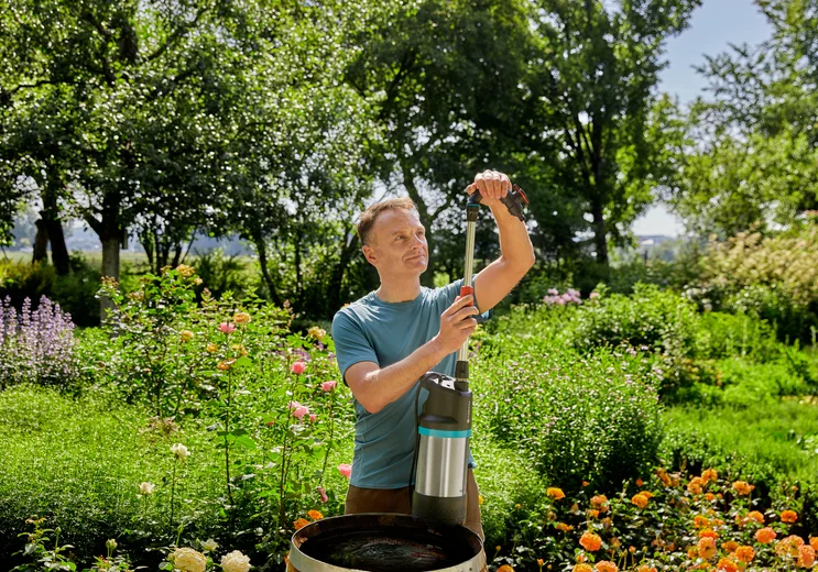 Rallonge de tuyau télescopique pour pompe pour collecteur d'eau de pluie - GARDENA - 1420-20