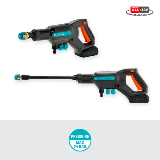 Nettoyeur moyenne pression AquaClean 24/18V P4A avec batterie - GARDENA - 14800-20