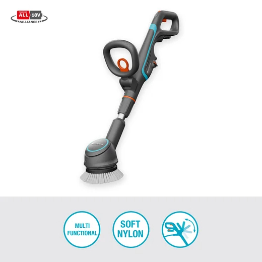 Nettoyeur de terrasse AquaBrush 18V/P4A - Compact - sans batterie - GARDENA - 14840-55