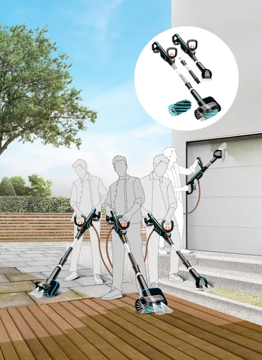Nettoyeur de terrasse AquaBrush 18V P4A - Universal - sans batterie - GARDENA - 14842-55