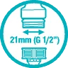 Nez de robinet 21 mm (G 1/2