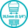 Nez de robinet 26,5 mm (G 3/4