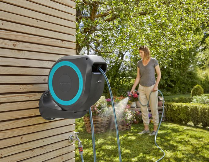 Dévidoir automatique mural RollUp GARDENA S 15 m - 1860020