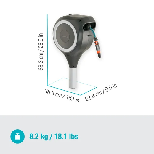 Dévidoir automatique sur pic RollUp S 15 m - GARDENA (Blanc) - GARDENA - 18606-20