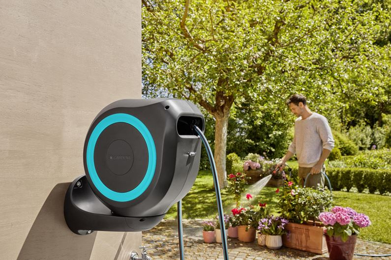 Dévidoir automatique mural RollUp GARDENA M 20 m - 1861020