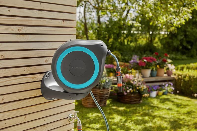 Dévidoir automatique mural RollUp GARDENA M 20 m - 1861020