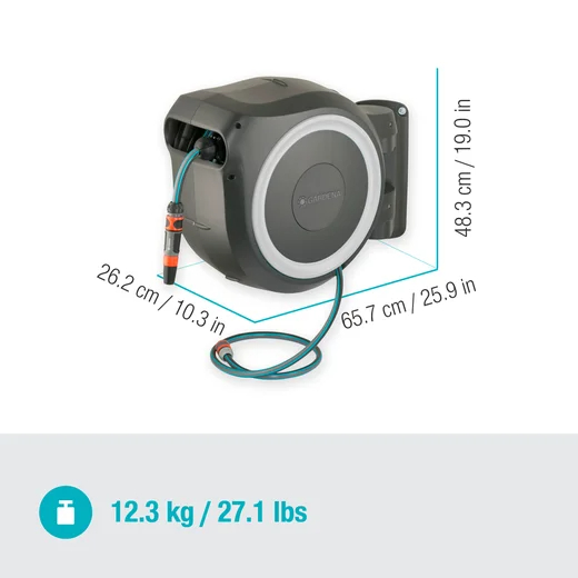 Dévidoir automatique mural RollUp L 30 m - GARDENA blanc - GARDENA - 18627-20